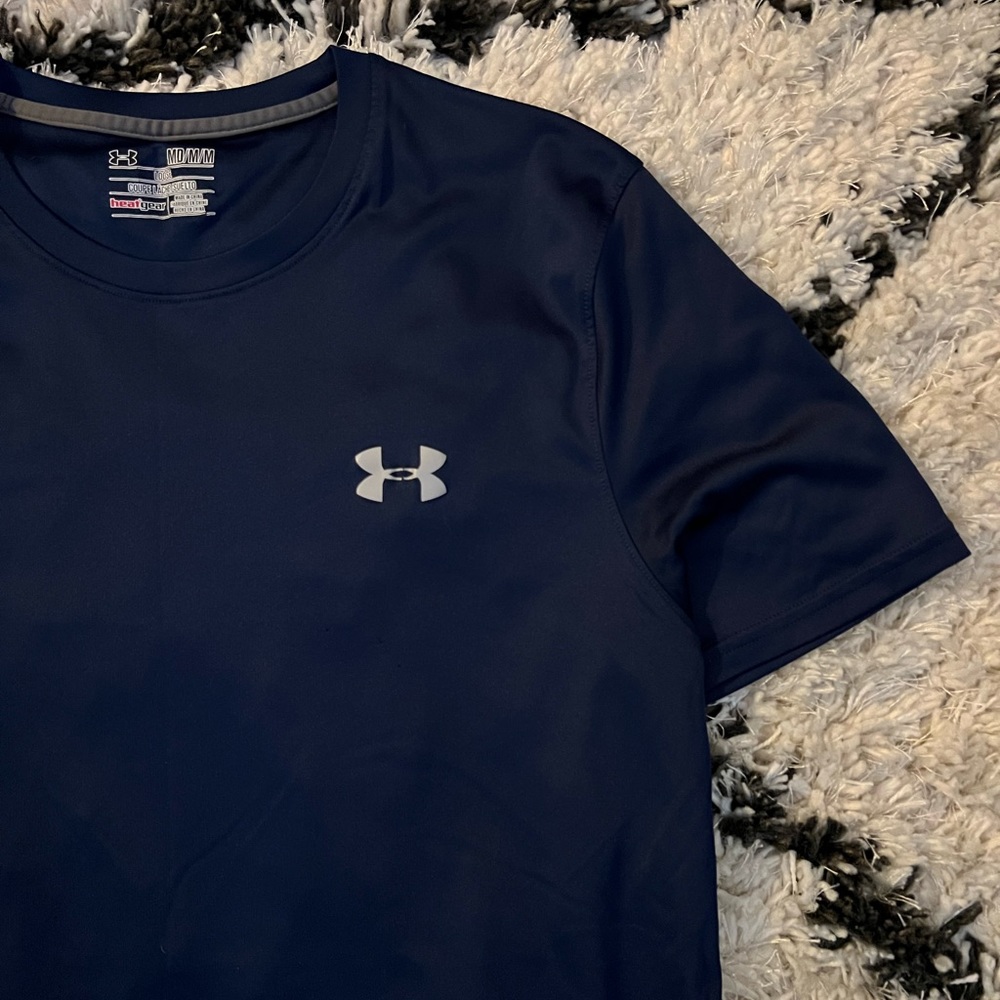 Navy Blue Under Armour Heat Tech Loose T-Shirt